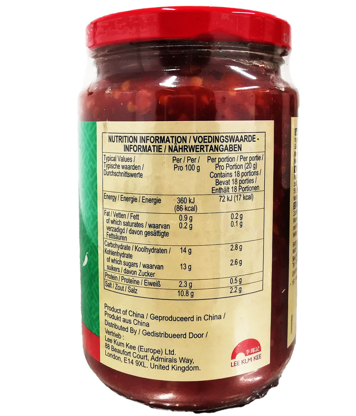 LEE KUM KEE CHILLI GARLIC SAUCE 368G 李錦記 蒜蓉辣椒醬 368G 0254