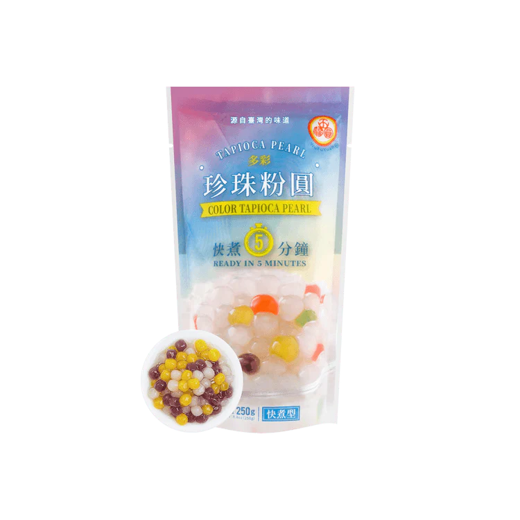 WUFUYUAN Tapioca Pearl - Assorted Colour 250G 五福圓 珍珠粉圓 彩色 250G 0504
