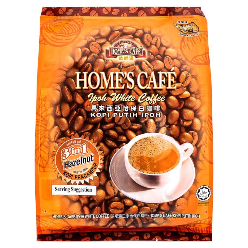 HOME'S CAFE 3IN1 HAZELNUT WHITE COFFEE 600G 故鄉濃 怡保榛子白咖啡3合1 600G 1123