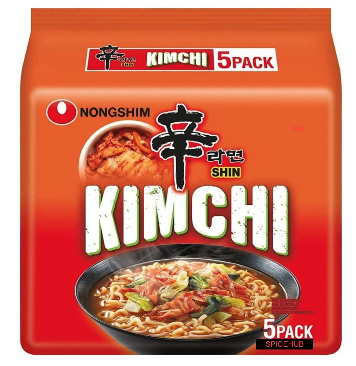NONGSHIM KIMCHI NOODLES (120GX5PACKS) 600G X 8 PCS CASE 農心 泡菜面5包 (120GX5件) 600G X 8 件 原箱 0068C