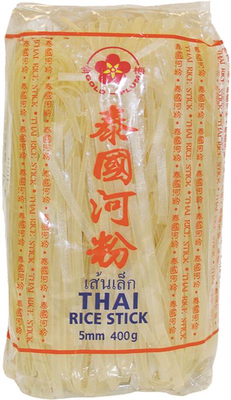 GOLD PLUM Rice Sticks 5mm Medium 400G 金梅牌 泰國河粉(5公分)400G 0099