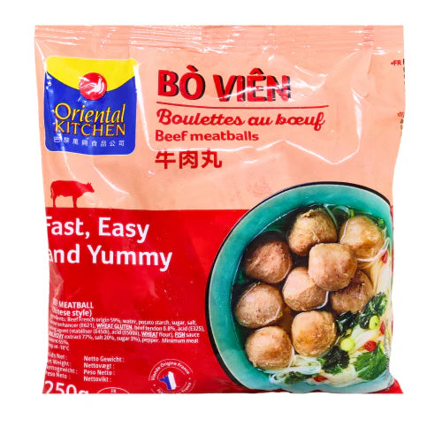 Oriental Kitchen BEEF MEATBLS 250G X 40 PCS CASE 萬興 牛肉丸 250G X 40 件 原箱 0093C
