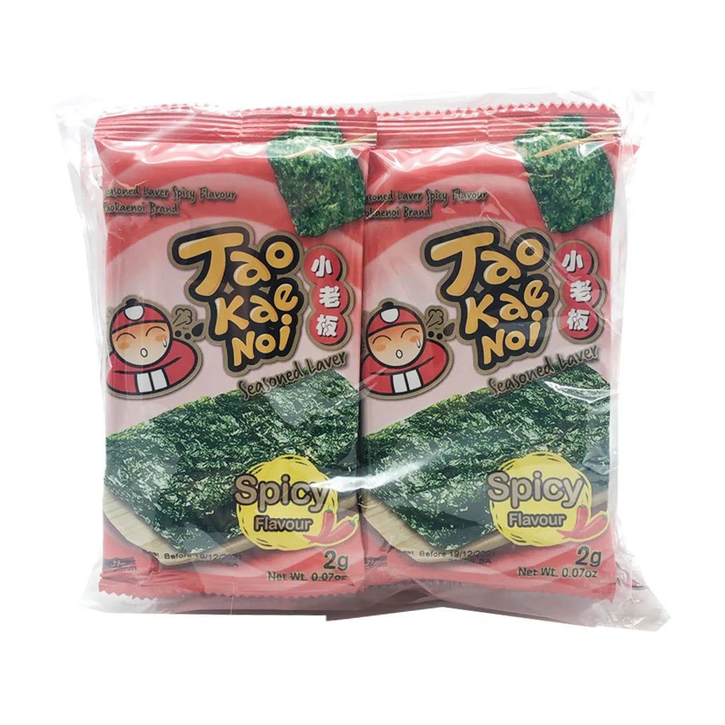TAO KAE NOI ROASTED SEAWEED LAVER SPICY CLASSIC (8X2G) 16G 小老板 韓式辣烤紫菜 (8X2G) 16G 0667