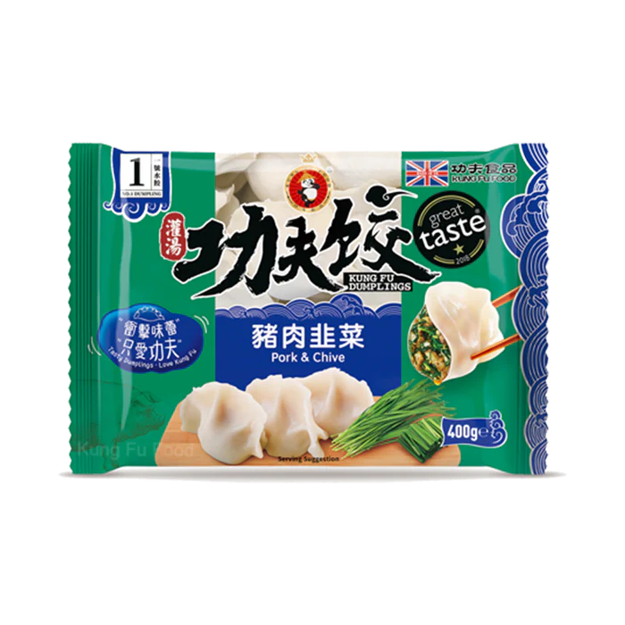 KUNGFU THREE DELICACIES PORK 400G 功夫 灌湯水餃豬肉三鮮餡 400G 0219