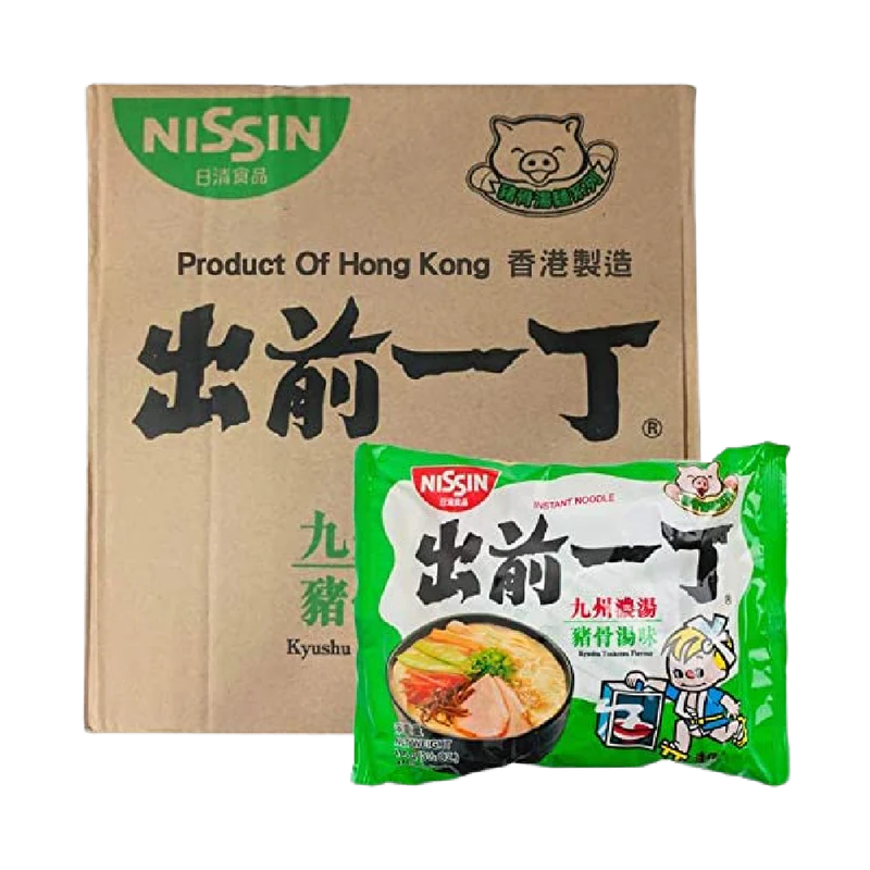 NISSIN KYUSHU TONKOTSU FLAVOUR 100G X 30 PCS CASE 香港 出前一丁 九州豬骨濃麵 100G X 30 件 原箱 0112C