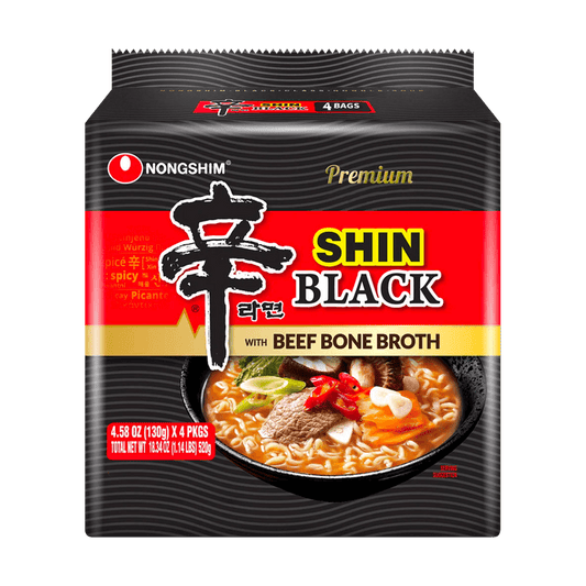 NONGSHIM SHIN RAMEN NOODLES BLACK 4PACK 農心辛辣麵 黑色 四連包(4X130G) 0246