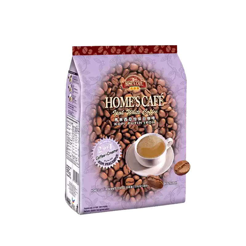 HOME'S CAFE 2IN1 NO SUGAR WHITE COFFEE 375G 故鄉濃 怡保白咖啡2合1 375G 0825