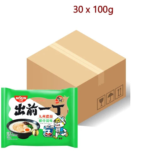 NISSIN KYUSHU TONKOTSU FLAVOUR 100G X 30 PCS CASE 香港 出前一丁 九州豬骨濃麵 100G X 30 件 原箱 0112C