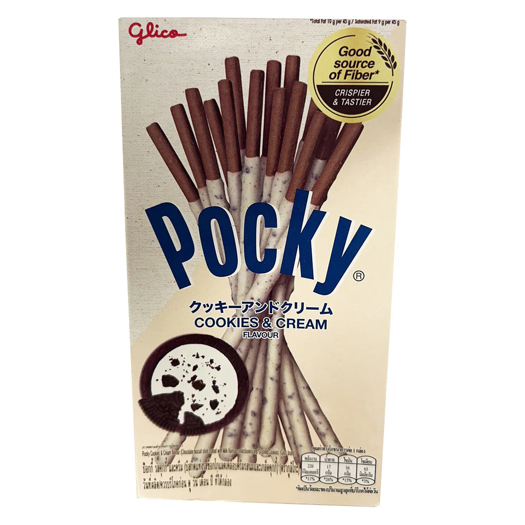 GLICO POCKY COOKIES & CREAM 45G 固力果 百力滋 餅乾和奶油味 45G 0676