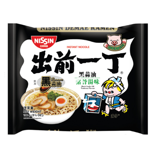 NISSIN BLACK GARLIC OIL NOODLE 100G 香港 出前一丁 黑蒜油豬骨湯麵 100G 0182