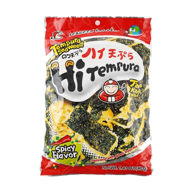 TAO KAE NOI HI TEMPURA SEAWEED HOT & SPICE 39G CASE 小老板 辣味天婦羅紫菜 39G 0665