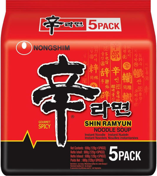 NONGSHIM SHIN RAMEN NOODLES 5PACK 農心辛辣麵 五連包(5X120G) 0015