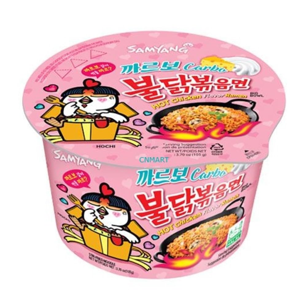 SAMYANG Hot Chicken carbonara Ramen bowl 105g X 16 PCS CASE 三養 粉色辣雞拉碗麵 105G X 16 件 原箱 0114C