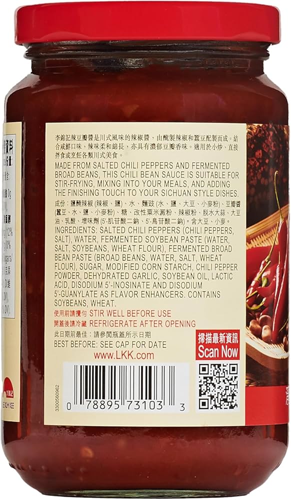 LEE KUM KEE CHILLI BEAN SAUCE 368G X 12 PCS CASE 李錦記 辣豆瓣醬 368G X 12 件 原箱 0210C