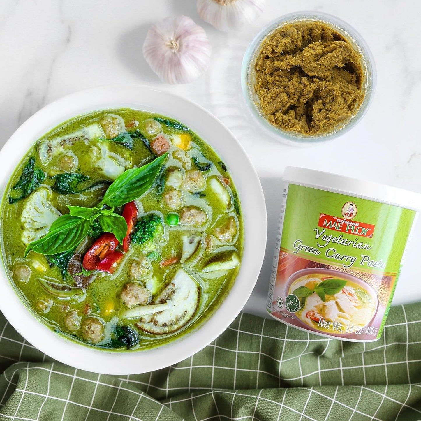 MAE PLOY GREEN CURRY PASTE 400G MAE PLOY 泰娘 青咖喱醬 400G 0123