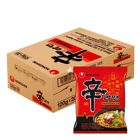 NONGSHIM SHIN RAMEN NOODLES 120G X 20 PCS CASE 農心 辛辣麵 120G X 20 件 原箱 0135C