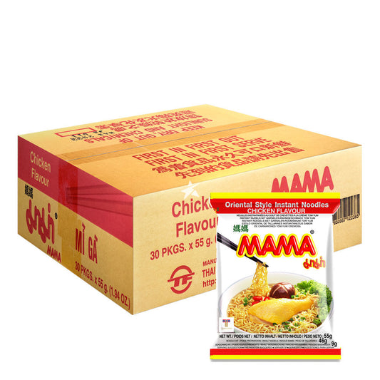 MAMA CHICKEN NOODLE 55G X 30 PCS CASE 媽媽雞肉味即食麵 55G X 30 件 原箱 0132C