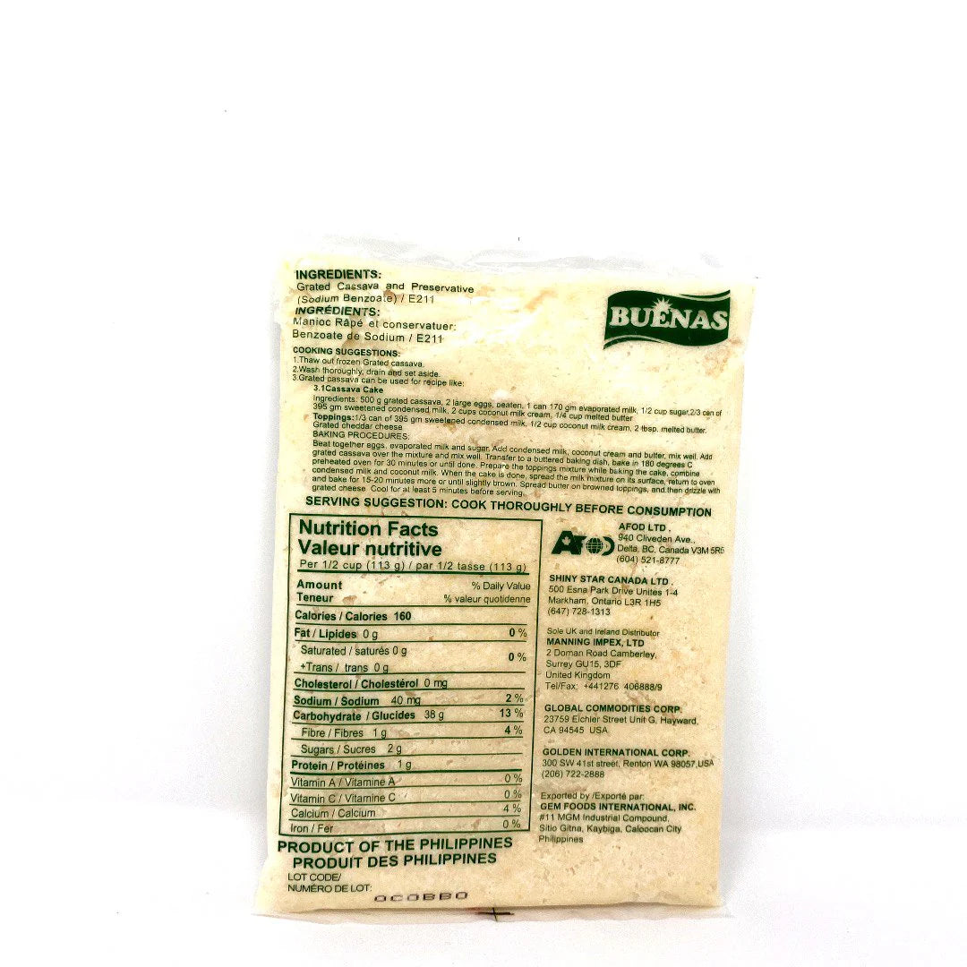 BUENAS CRATED CASSAVA MANIOC RAPE 454G BUENAS 急凍木薯蓉 454G 0151