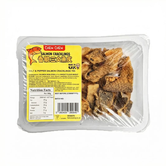 CHEW CHEW SALOMN CRACKINGS SALT AND 70G CHEW CHEW 三文魚脆皮鹽和胡椒 70G 1635