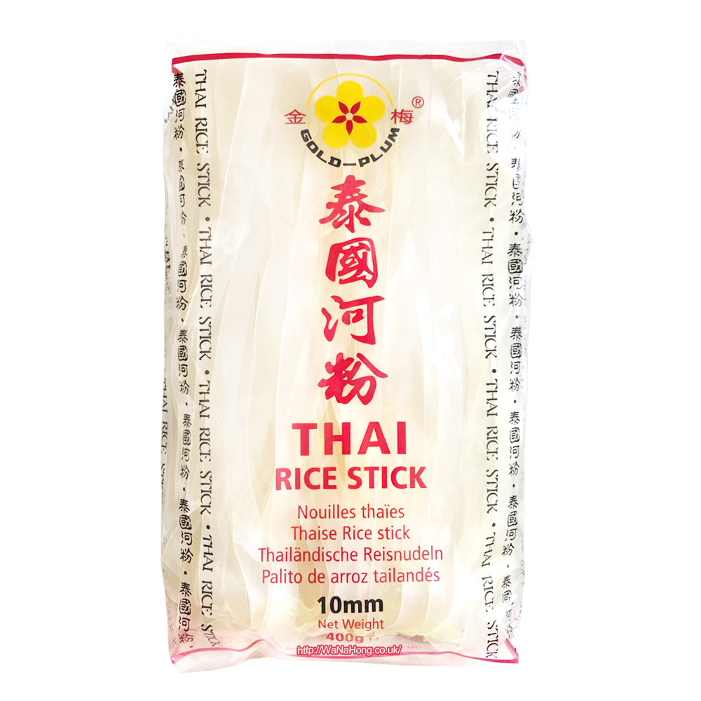 GOLD PLUM Rice Sticks 10mm Large 400G 金梅牌 泰國河粉 (10公分) 400G 0194