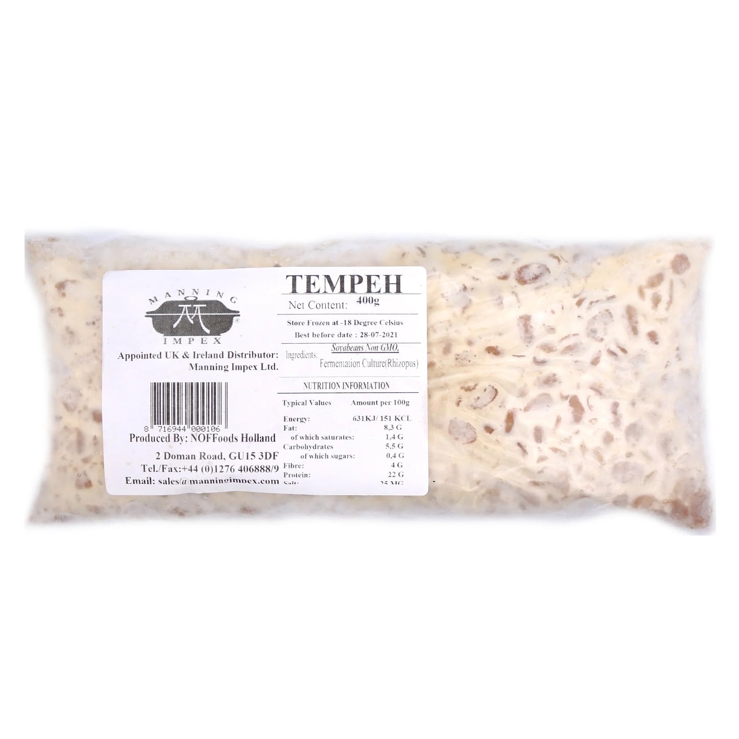 MANNING IMPEX N.O.F TEMPEH 400G X 10 PCS CASE MANNING N.O.F 印尼豆豉 (天 貝) 400G X 10 件 原箱 0206C