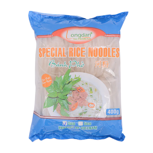 LONGDAN SPECIAL RICE 3MM NOODLES 400G 龍膽 越南河粉 3MM 400G 0705
