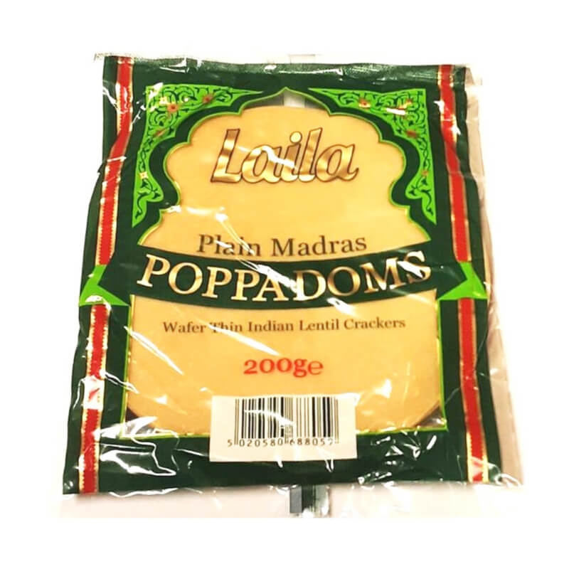 LAILA PLAIN MADRAS POPPSDOMS 200G LAILA 印度薄餅 200G 0191