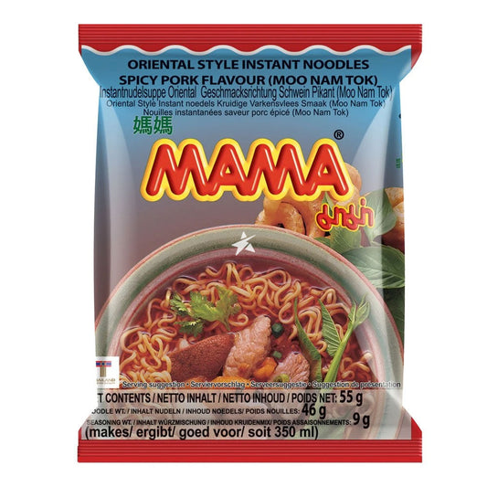 MAMA Noodle Moo Namtok 55G MAMA 媽媽 泰式豬肉即食麵 55G 0350
