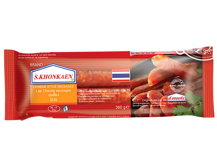 SKHONKAEN CHINESE STYLE SAUSAGES 360G X 12 PCS CASE SKHONKAEN 泰國中式香腸360G X 12 件 原箱 0293C