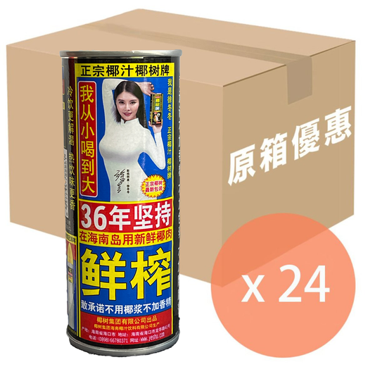 YESHU COCONUT JUICE DRINK 245ML CAN X 24 PCS CASE 椰樹牌 椰子汁(罐裝) 245毫升 X 24 件 原箱 0288C