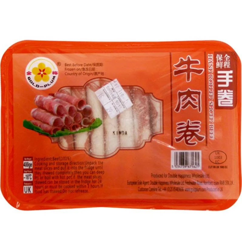 GOLD PLUM Hand Rolled Sliced beef 400G 金梅 牛肉卷 400克 0225