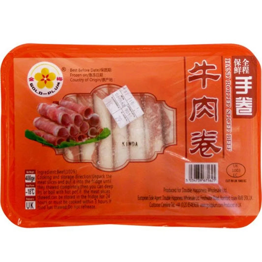 GOLD PLUM Hand Rolled Sliced beef 400G 金梅 牛肉卷 400克 0225