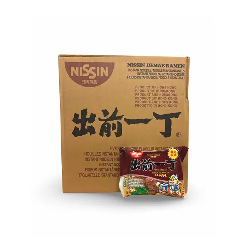 NISSIN FIVE SPICES BEEF NOODLE 100G X 30 PCS CASE 香港 出前一丁 五香牛肉味麵 100G X 30件包 原箱 0183C