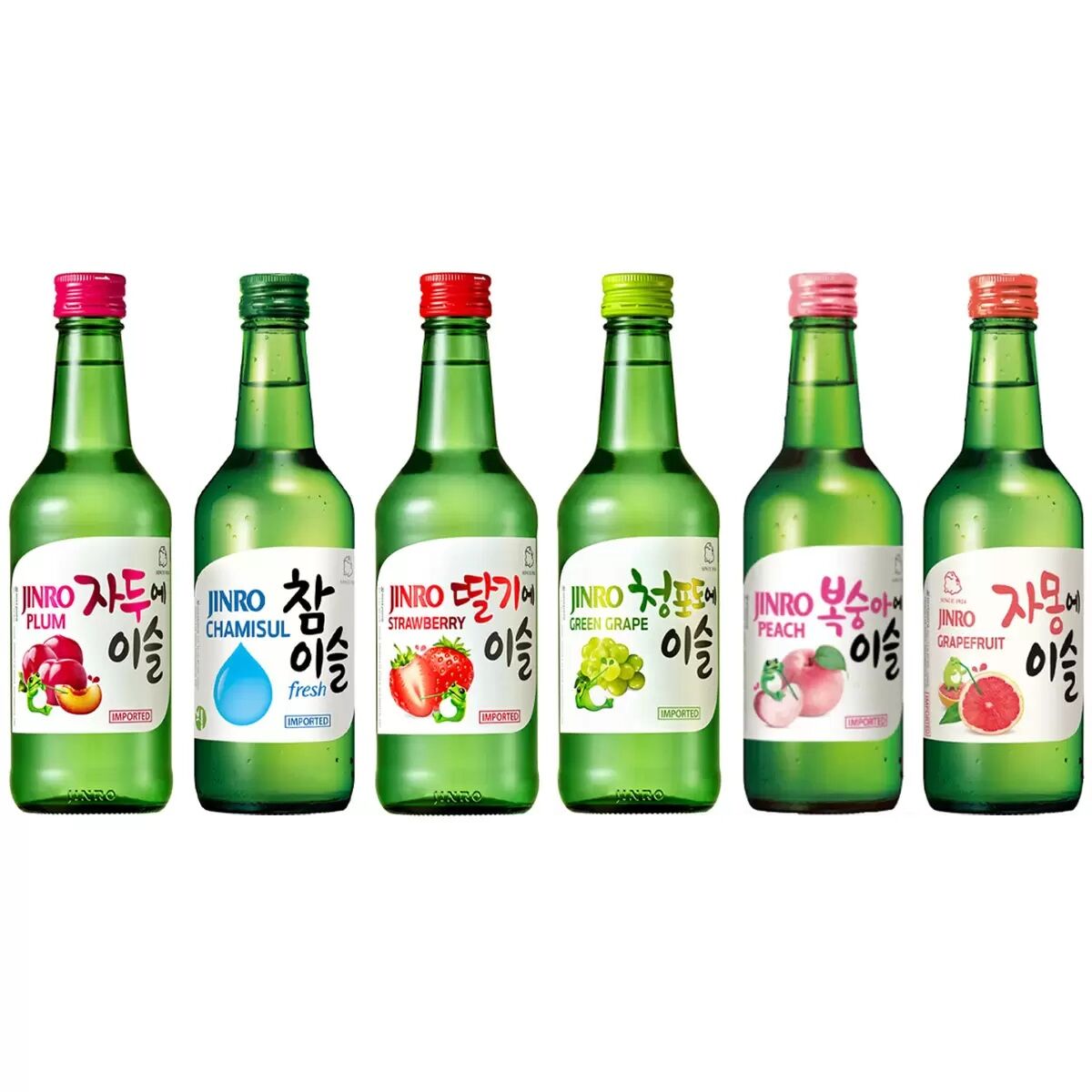 Jinaro Soju, 6 x 350ml ( Mix 6 Pack ) 真露 韓國燒酒 6 x 350 毫升（混合 6 件）0149