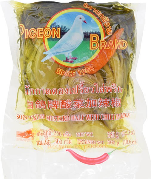 PIGEON PICKED MUSTARD GREEN CHILLI 350G 鴿子 酸菜青辣椒 350G 0181