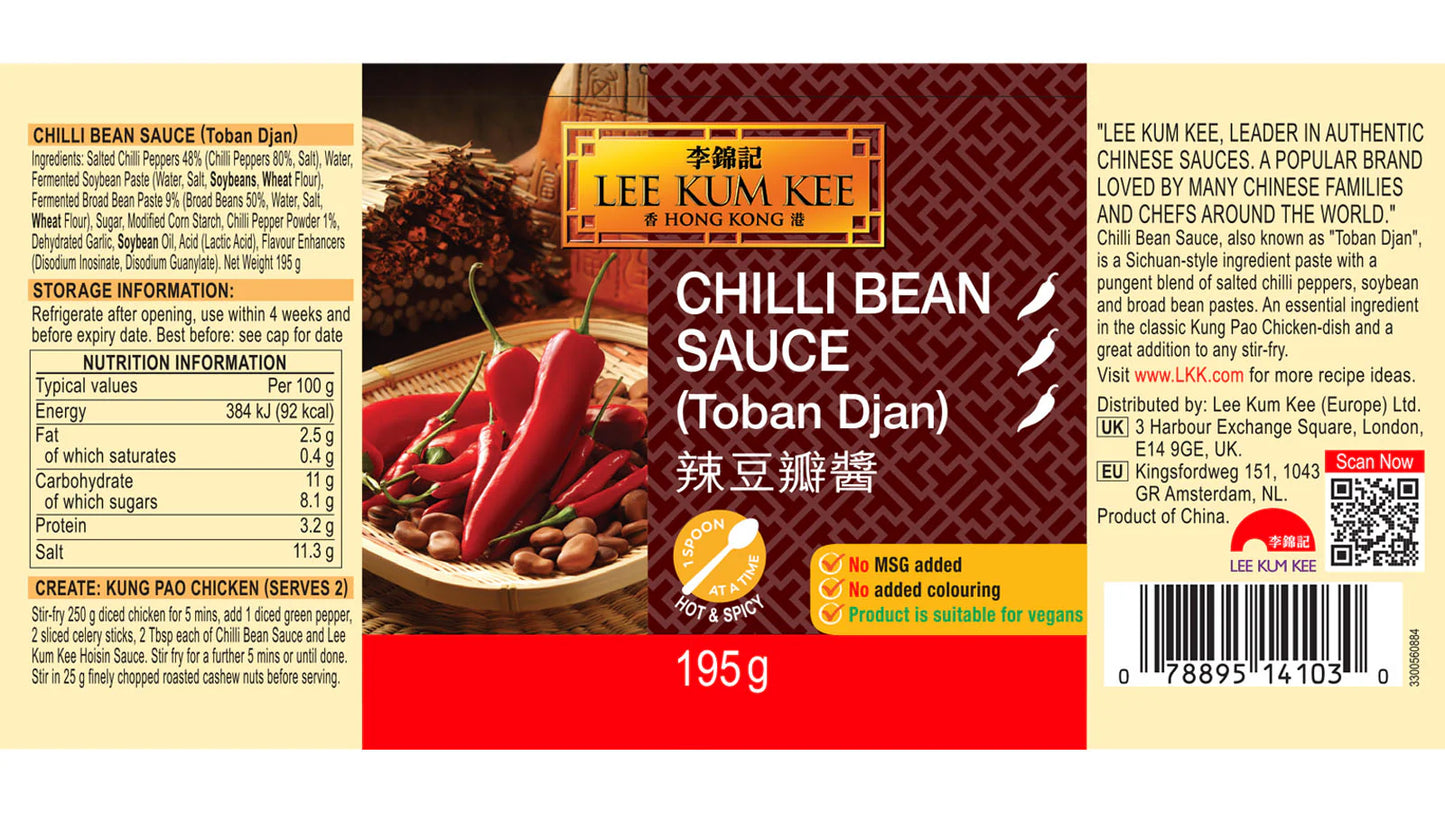 LEE KUM KEE CHILLI BEAN SAUCE 368G X 12 PCS CASE 李錦記 辣豆瓣醬 368G X 12 件 原箱 0210C