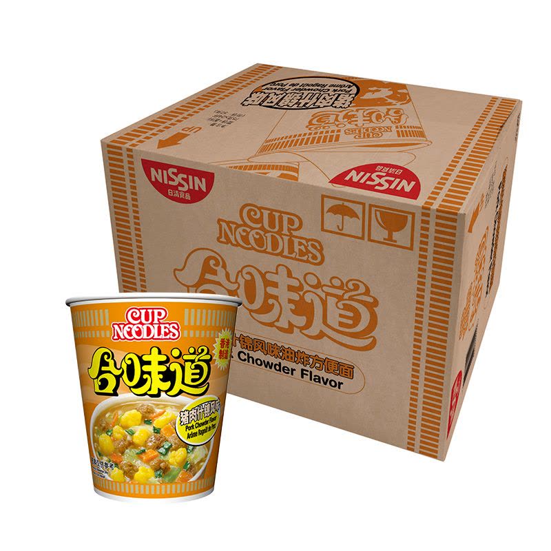NISSIN Cup Noodles Pork Chowder Flav 75G X 24 PCS CASE 日清 合味道 (香港) 什錦味杯麵 75G X 24 件 原箱 0681C
